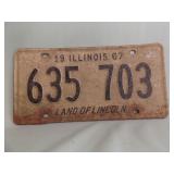 1967 ILLINOIS LICENSE PLATE