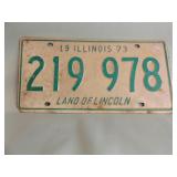 1973 ILLINOIS LICENSE PLATE