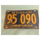1955 ILLINOIS LICENSE PLATE