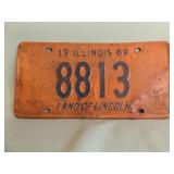 1969 ILLINOIS LICENSE PLATE