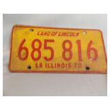 1970 ILLINOIS LICENSE PLATE