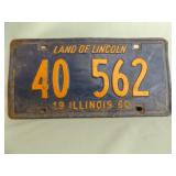 1960 ILLINOIS LICENSE PLATE