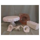 PINK DEPRESSION, MILK GLASS, MISC