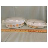 PYREX 2 PIECES WITH LIDS