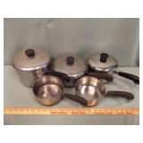 REVEREWARE COPPER BOTTOM 5 PIECES