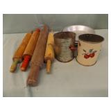 ROLLING PINS, SIFTERS, PIE PLATES