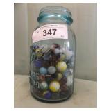 MASON JAR WITH MARBLES