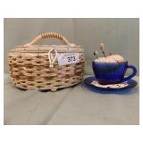 SEWING BASKET & PIN CUSHION