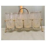 VINTAGE GLASSES AND HOLDER