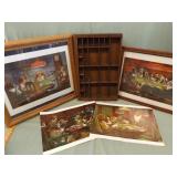 POKER PLAYING DOGS & TYPE TRAY