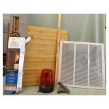 BUTCHER BLOCK, RED LIGHT, BLIND, STREET SIGN