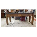 6ft.x30in. Long Oak Harvest Table