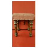 Turned Spindle Legs Antique Victorian Footstool