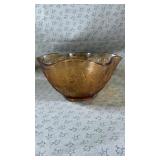 Vintage Indiana Glass Tiara Amber 12? scalloped
