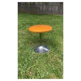 Vintage Retro Tulip Stool chrome / yellow