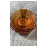 Indiana Glass Tiara Amber 3 - 10? serving Bowls