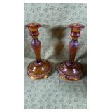 Vintage Indiana Amber Glass Tiara 10? Candle