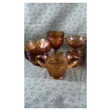 Vintage Indiana Amber Glass Tiara Lot of 10
