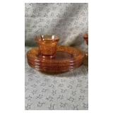 Vintage Indiana Amber Glass Tiara Tea Set