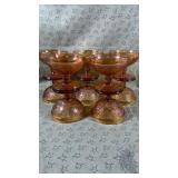Vintage Indiana Amber Glass Tiara 10 pc Dessert