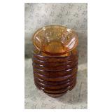 Vintage Indiana Amber Glass Tiara 10 pc Berry Bowl