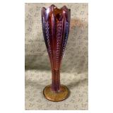 Vintage Indiana Amber Glass Tiara 12" Vase