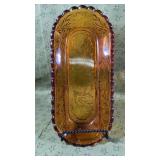 Vintage Indiana Amber Glass Tiara 12" serving Dish