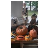 Halloween decor lot spiders skeletons