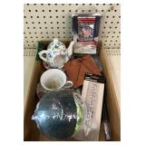 Bird feeders, flag, wind chime rain gauge