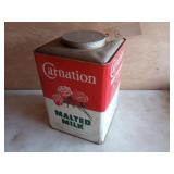 Antique Carnation Malted Milk Tin