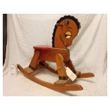 Vintage Wooden Rocking Horse - Twine tail