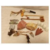 Pipestone, Knives, Native Amer Items