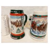 Budweiser Holiday Steins 