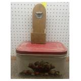 Metal bread / pie box & bottle opener