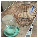 Vintage poultrywater and egg basket