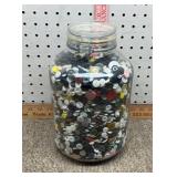 Gallon canning jar of vintage sewing buttons