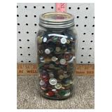 Half gallon canning jar of vintage sewing buttons