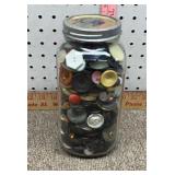 Half gal canning jar vintage sewing buttons
