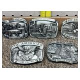 5- The American pewter belt buckles