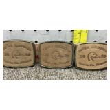 3-1980 Ducks Unlimited belt buckles