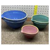 Set of 3 Clay City Pottery, vintage glazed