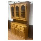 Amish made Oak China hutch, Lighted