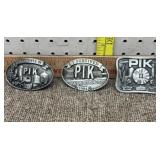 3-80s PIK Belt buckles 83,84,86