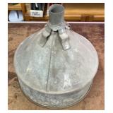 Large galvanized funnel