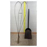 Rug beater & metal ash/coal shovel