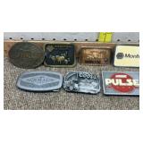 5 Assorted Advertising belt buckles
