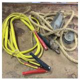 Jumper cables and block & tackle