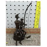 Bronze abstract fishing statue