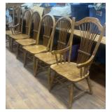 6-Amish made oak chairs 2-captains chairs, 4