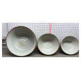 Set of 3 Red Wing Stoneware co large heavy mixing